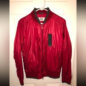 ❤️ IceBerg Red Flight Zip Up Jacket Sz L Vintage